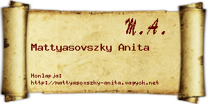 Mattyasovszky Anita névjegykártya