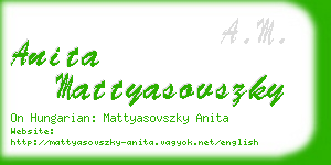 anita mattyasovszky business card